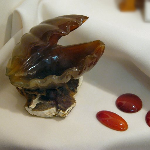 Shell carving in carnelian - Ron Anderson