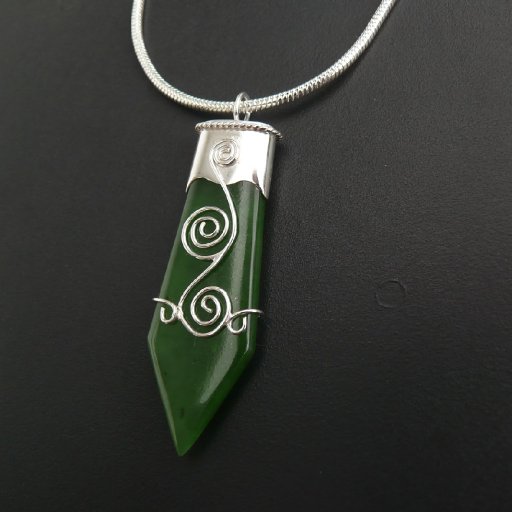 Greenstone and silver pendant by Graham